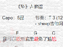 《墜》吉他譜_G調簡單彈唱譜