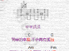 <b>《簡單的幸?！芳V_C調簡單彈唱譜</b>