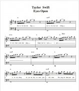 Taylor swift -eyes open鋼琴譜